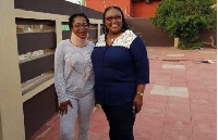 Hiplife artiste Mzbel(left) with Deputy Minister of Health, Tina Mensah(Right)