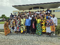 Dr. Mahamudu Bawumia in a pose with members of the Central Regional House of Chiefs