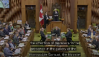 A screenshot from a video of Ablakwa's visit to the Canadian Parliament