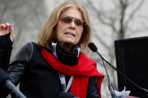 Gloria Steinem speaks at the Women's March in Washington, DC