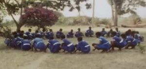 Shot of the children singing