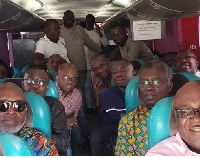 Some appointees in government used a bus during the president's tour of the Ashanti region