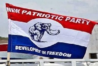 The flag of the New Patriotic Party (NPP)