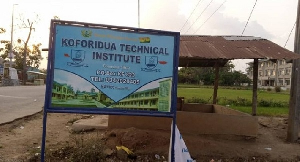 Koforidua Technical Institute sign board