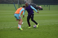 Andre Ayew in full force at training