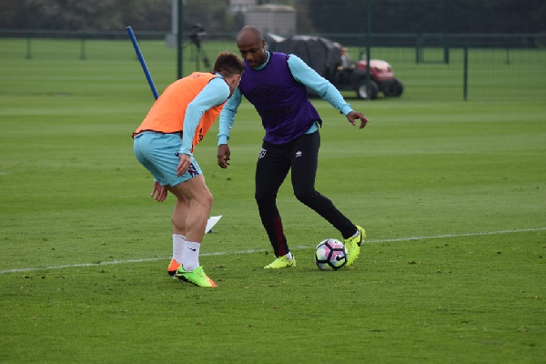 Andre Ayew in full force at training