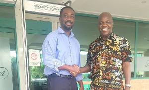 GhanaWeb CEO, David Antwi (L) and Dr Matthew Owili (R)