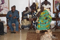 Mahama pays a courtesy call on the Okyenhene at his palace in Kyebi