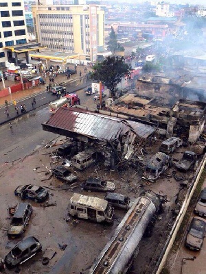 June 3 disaster: Burnt cars and other properties left at the Goil fuel station