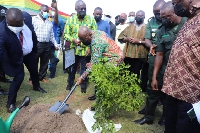 A tree planting exercise by the president