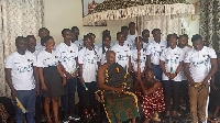 Some of the scholarship beneficiaries with a sub chief of the Asantehene
