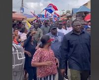 A screenshot from a video of Bawumia's visit to the Nsawam township on Friday