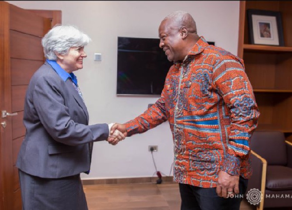 Former President John Dramani Mahama and US Ambassador to Ghana, Stephanie S. Sullivan