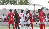 Asante Kotoko players in game against Karela | File photo