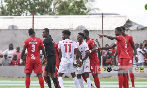 Asante Kotoko players in game against Karela | File photo