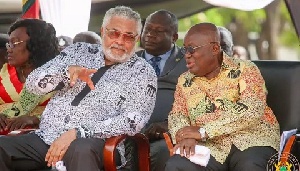 Late JJ Rawlings with President Akufo-Addo at a public function