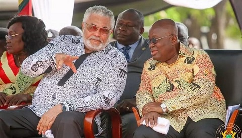 Former President Jerry John Rawlings with President Akufo-Addo