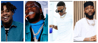 L-R: BNXN, Burna Boy, Wizkid and Davido