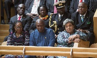 President Mahama and his entourage