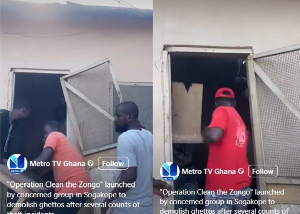 Screenshot from video report on ‘Operation Clean the Zongo’ on Facebook
