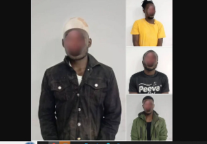 The suspects are Latif Bako, Ebenezer Ewuzie, Stephen Owusu, and Ebenezer Adjei