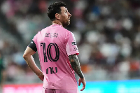 Lionel Messi during Inter Miami’s Leagues Cup clash with Club León