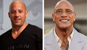(L) Vin Diesel and Dwayne Johnson (R)