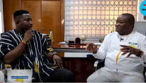 Hassan Ayariga speaking with Etsey Atisu on GhanaWeb TV