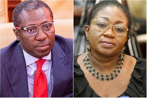 A photo collage of Patricia Appiagyei and Minority Leader Alexander Afenyo-Markin