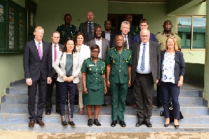 Norwegian delegation pictured with the Comptroller-General of Immigration, Mr Asuah Takyi (4th left)