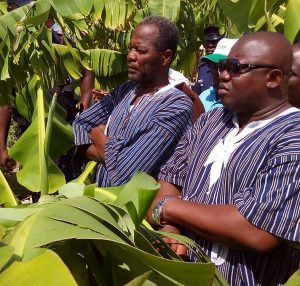 DCE (right) at one of the farms in the area