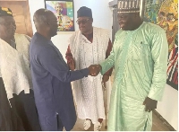 President of Yankasa Association Ibrahim Abdulai in a handshake with Vice President Bawumia