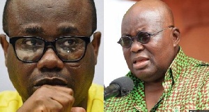 GFA President Kwesi Nyantakyi (Left), President Akufo-Addo (Right)