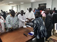 Alban S.K. Bagbin submitting his nomination forms to the national executives