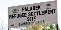 Sign board of the refugee camp
