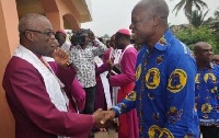 Vice President being welcomed to the programme by Rev Pratt