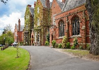 A front view of Millfield School