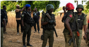 Nigerian security personnel patrol a rural community in Kaduna State following a deadly attack Nigerian security personnel patrol a rural community in Kaduna State following a deadly attack