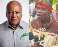 President Mahama (L) has responded to the cocoa farmer (R) who said ' Mahama wo de y3 ka'