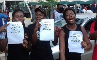File photo: Students of KNUST protesting over brutalities