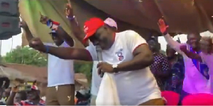 Matthew Nyindam jubilating with some party executives Matthew Nyindam jubilating with some party executives