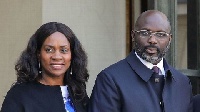 Liberian First Lady Clar Weah and her husband, president George Weah