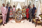 Okyenhene, Osagyefo Amoatia Ofori Panin II with the Telecel Ghana delegation