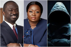 EOCO suspects Baffour Awuah (L), Frimpomaa Dwumah (M) and unnamed NPP MP (R) colluded EOCO suspects Baffour Awuah (L), Frimpomaa Dwumah (M) and unnamed NPP MP (R) colluded