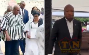 President Mahama, Lordina Mahama, and Ablakwa were at the church service