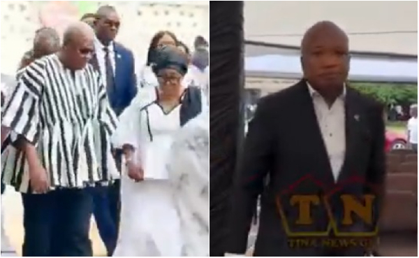 President Mahama, Lordina Mahama, and Ablakwa were at the church service