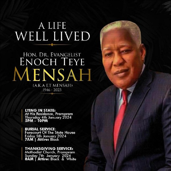 Burial service for the late E.T. Mensah