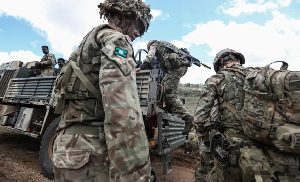 British troops take part in field training during an earlier military exercise in Kenya British troops take part in field training during an earlier military exercise in Kenya