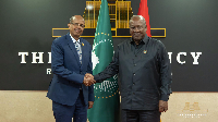 President Mahama with AU Commission Chairperson Mahmoud Ali Youssouf