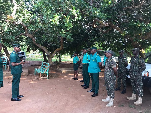 Mr. Kwame Takyi addressing the Brong Ahafo Regional Command of the Service